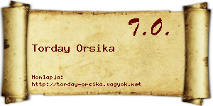 Torday Orsika névjegykártya